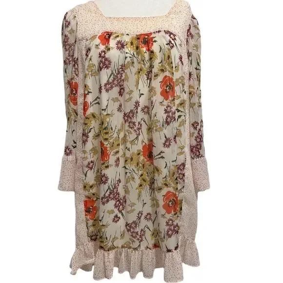 Jovovich Hawk for Target Floral Mini Dress Women's Small Multicolor Ruffle Hem - Picture 4 of 12